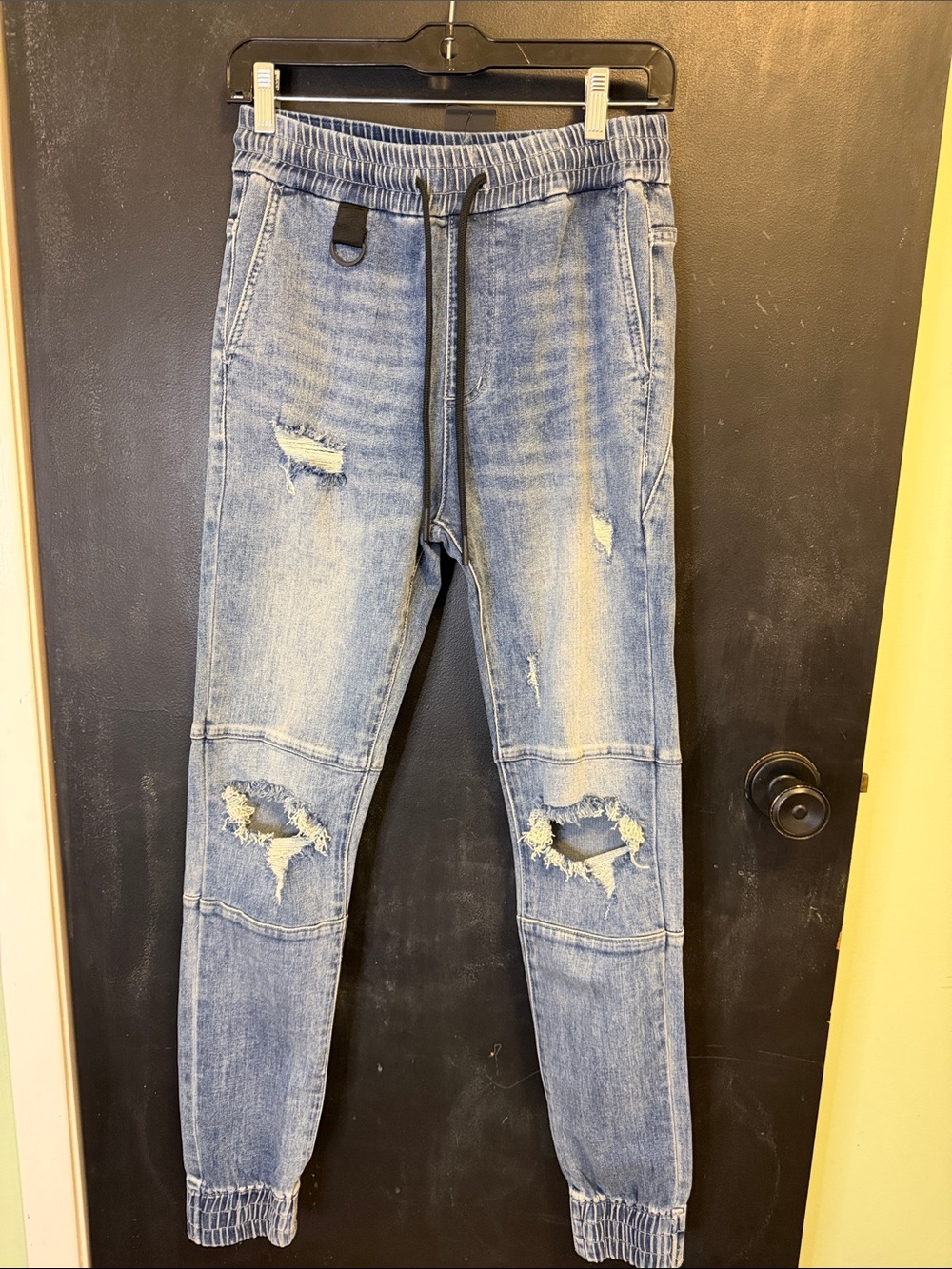 NWT Saint Morta Doomsday Distressed Denim Joggers Men's XS
